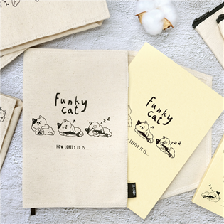 四季紙品禮品 Funky Cat 帆布書衣25K 手記書