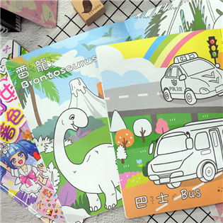 四季紙品禮品 貼紙著色本 畫本 動物 恐龍 女孩 交通 