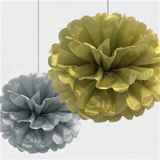 四季紙品禮品 DIY 裝飾花球30cm 金銀色 紙花球 