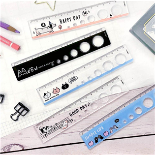 四季紙品禮品 洞洞尺15公分 塑膠尺 CK016-06~