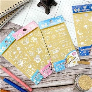 四季紙品禮品 燙金轉印貼紙 TZ3523-09~12