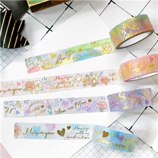 四季紙品禮品 I Love You系列 燙金紙膠帶 和紙