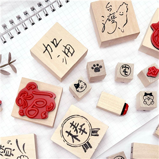 四季紙品禮品 印章 三入 迷你印章 1.5x1.5cm 