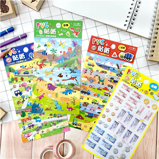 四季紙品禮品 PVC貼紙 交通工具 恐龍 TZ2526-