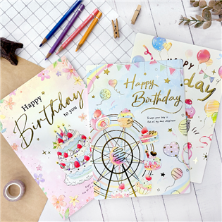 四季紙品禮品 中開生日卡 集體簽名 大生日卡 祝福 慶生