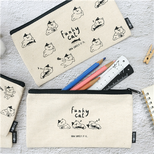 四季紙品禮品 Funky Cat 帆布輕便筆袋 PB08