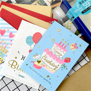 四季紙品禮品 生日盒卡 生日卡25K 超值15入 生日 