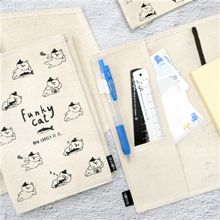 四季紙品禮品 Funky Cat 帆布書衣32K 手記書
