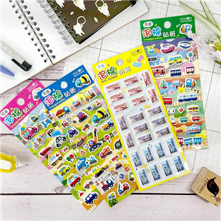四季紙品禮品 亮面泡棉貼紙 交通工具 TZ4518-23